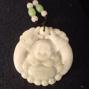 Large real jade Buddha necklace charm